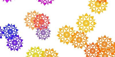 Light Blue, Yellow vector background with christmas snowflakes.