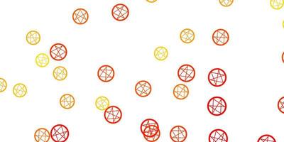 Light Orange vector background with occult symbols.