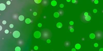 Light Green vector layout with circles, stars.