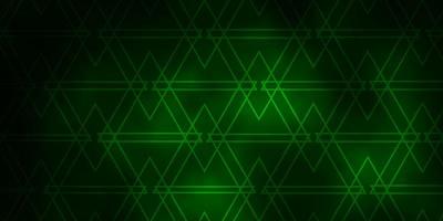 Dark Green vector layout with lines, triangles.