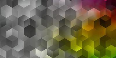 Light Multicolor vector pattern with colorful hexagons.