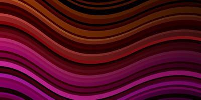Dark Pink, Yellow vector background with curved lines.