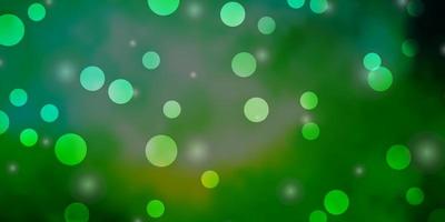 Light Blue, Green vector background with circles, stars