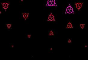 Dark Pink, Red vector backdrop with mystery symbols.