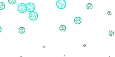 Light Green vector background with occult symbols.