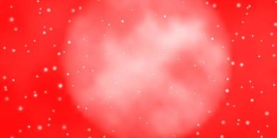 Light Red vector background with small and big stars.