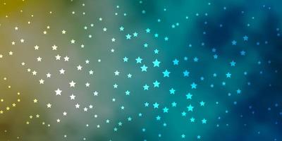 Dark Blue, Yellow vector background with small and big stars.