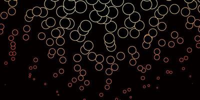Dark Red, Yellow vector layout with circles.