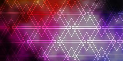 Dark Pink, Yellow vector backdrop with lines, triangles.