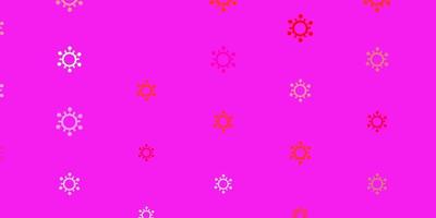 Light Pink, Yellow vector backdrop with virus symbols