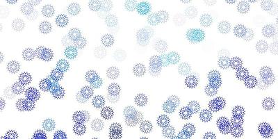 plantilla de doodle de vector azul claro con flores.