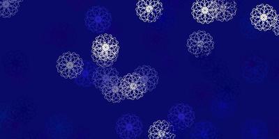 plantilla de doodle de vector azul claro con flores.