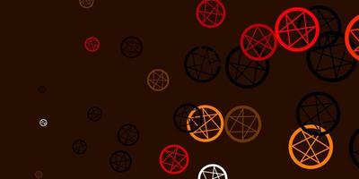 Light Orange vector backdrop with mystery symbols.