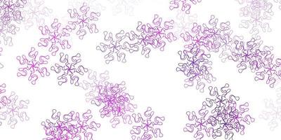 textura de doodle de vector púrpura claro, rosa con flores.