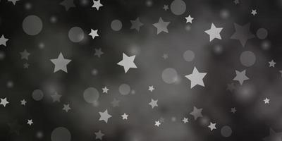 Light Gray vector background with circles, stars.