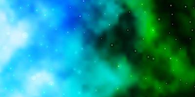 Light Blue, Green vector background with colorful stars