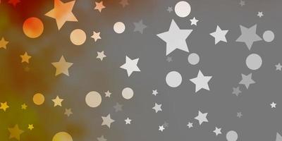 Light Orange vector texture with circles, stars.