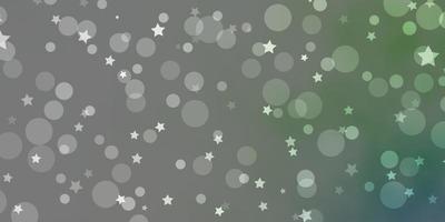 Light Green vector layout with circles, stars.