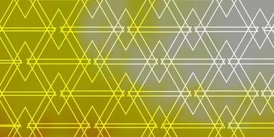 textura de vector rojo, amarillo claro con líneas, triángulos.