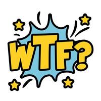 expression cloud with WTF word, pop art flat style vector