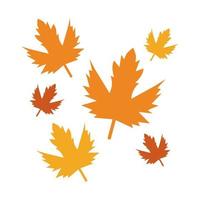 autumn leaves flat style icon vector