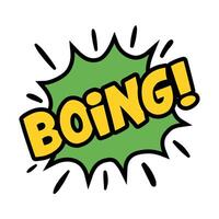 expression cloud with boing word, pop art flat style vector