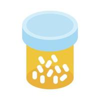 drugs in medicine bottle flat style icon vector