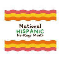 national hispanic heritage lettering with flags flat style icon vector