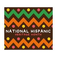 national hispanic heritage lettering with paint frame flat style icon vector