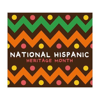 national hispanic heritage lettering with paint frame flat style icon