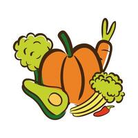 fresh vegetables flat style icon vector