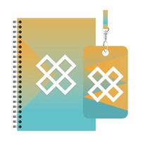 Isolated mockup notebook and personal card design vector
