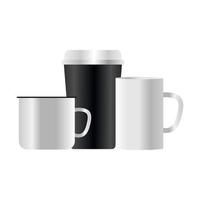 maqueta aislada tazas de café diseño vectorial vector