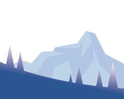 pine trees in front of mountain landscape design vector