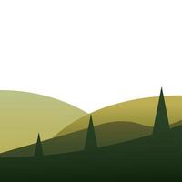 pine trees in front of mountain landscape vector design