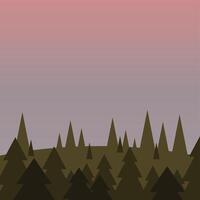 pine trees on mountain vector design