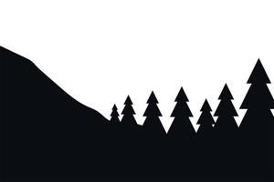 pine trees on mountain vector design