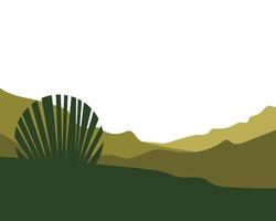 mountains landscape with leaf design vector