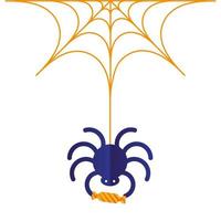 araña de halloween con diseño de vector de caramelo