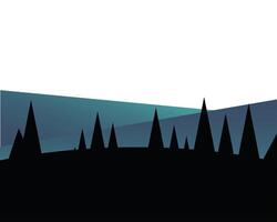 pine trees in front of mountain landscape vector design