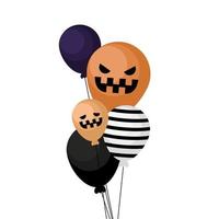 Halloween pumpkin and striped balloons vector design