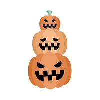 Halloween pumpkins cartoons design vector