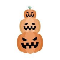 diseño de vector de dibujos animados de calabazas de halloween