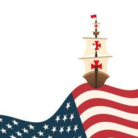 Christopher Columbus ship with usa vector design