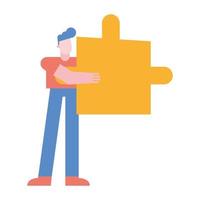 man with puzzle vector design