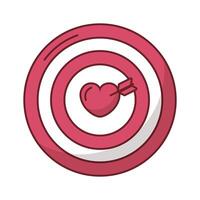 happy valentines day heart in target with arrow vector