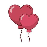 feliz dia de san valentin corazon globos helio vector