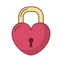 happy valentines day heart padlock vector