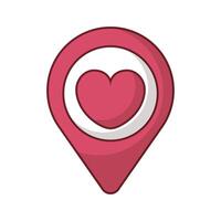 happy valentines day pin location with heart vector