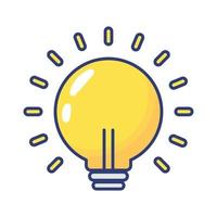 bulb light flat style icon vector